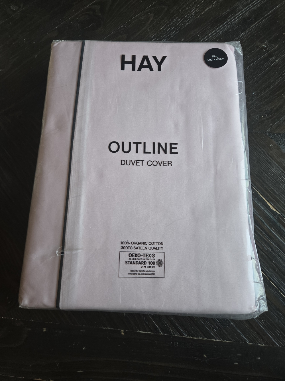 Outline Organic Cotton Duvet Cover in Light Pink